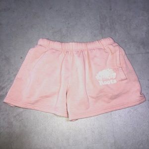 Pink roots sweat shorts